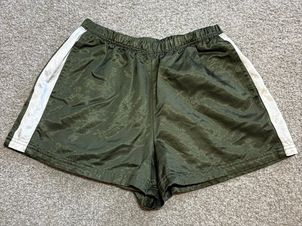 OFFLINE By Aerie Satin Track Short Military Green w/ pockets size XS